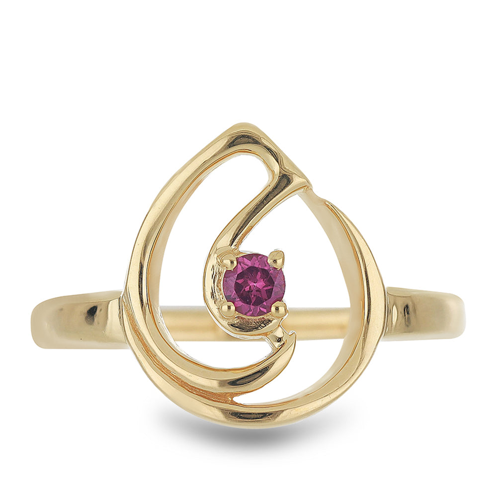 Goldplattierter Silberring mit Rhodolith aus Moatize