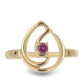 Goldplattierter Silberring mit Rhodolith aus Moatize