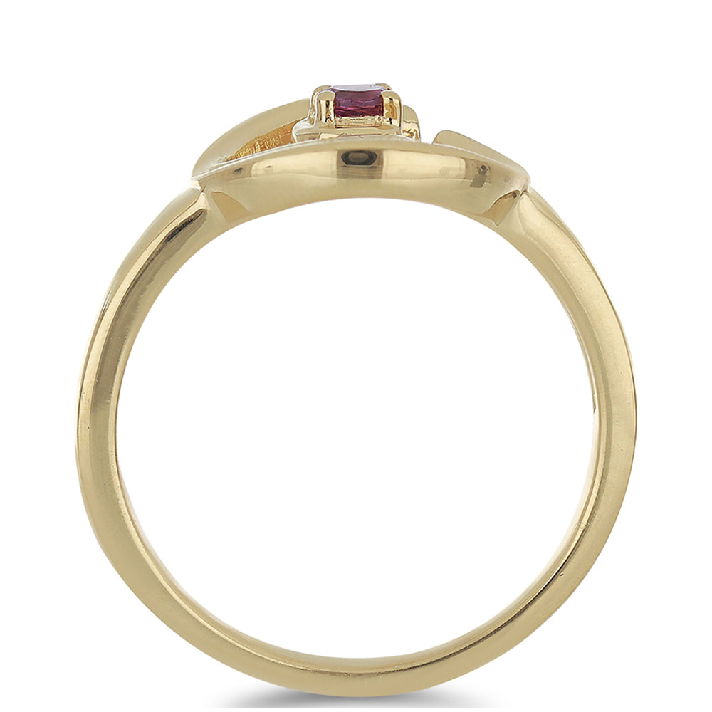 Goldplattierter Silberring mit Rhodolith aus Moatize