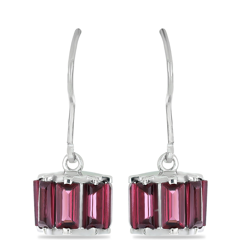 Silberohrringe mit Rhodolith aus Moatize