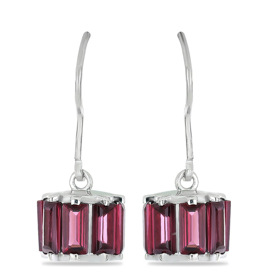 Silberohrringe mit Rhodolith aus Moatize