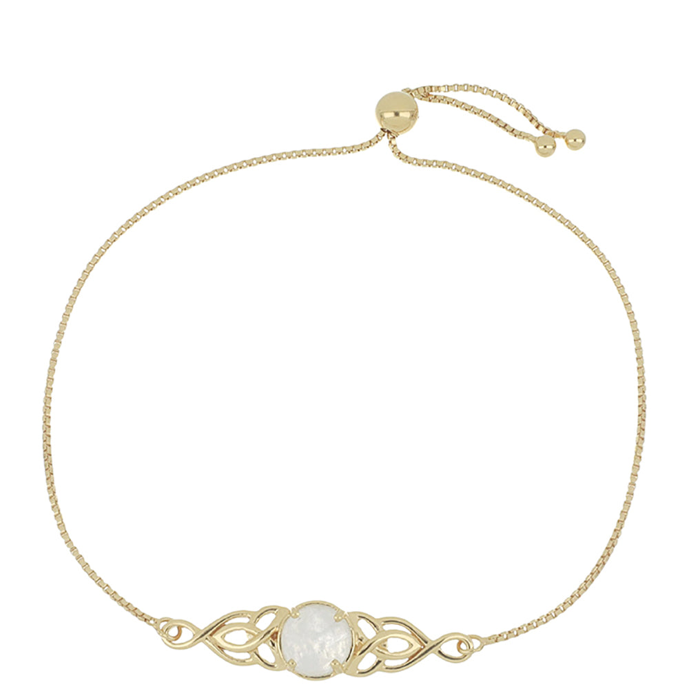 Goldplattiertes Silberarmband mit Regenbogenmondstein 1 