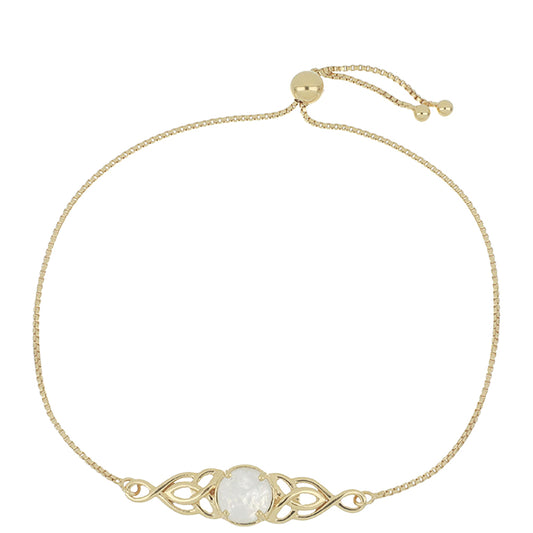 Goldplattiertes Silberarmband mit Regenbogenmondstein