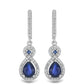 Silberohrringe mit australischem blauem Saphir und weißem Topas