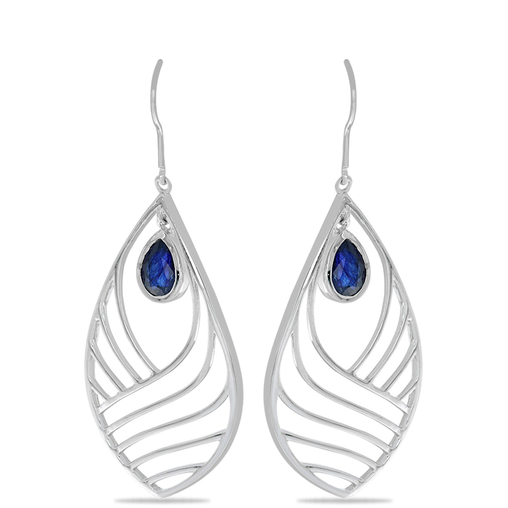 Silberohrringe mit australischem blauem Saphir