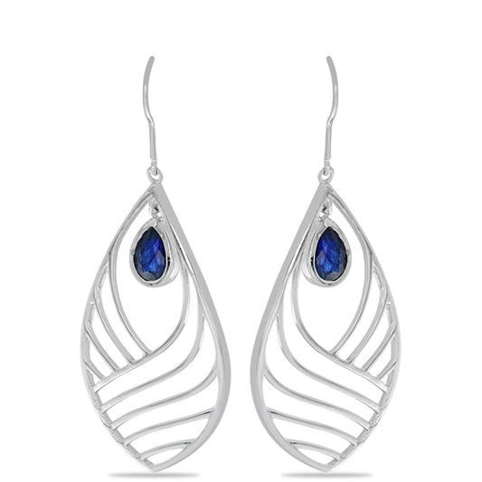 Silberohrringe mit australischem blauem Saphir