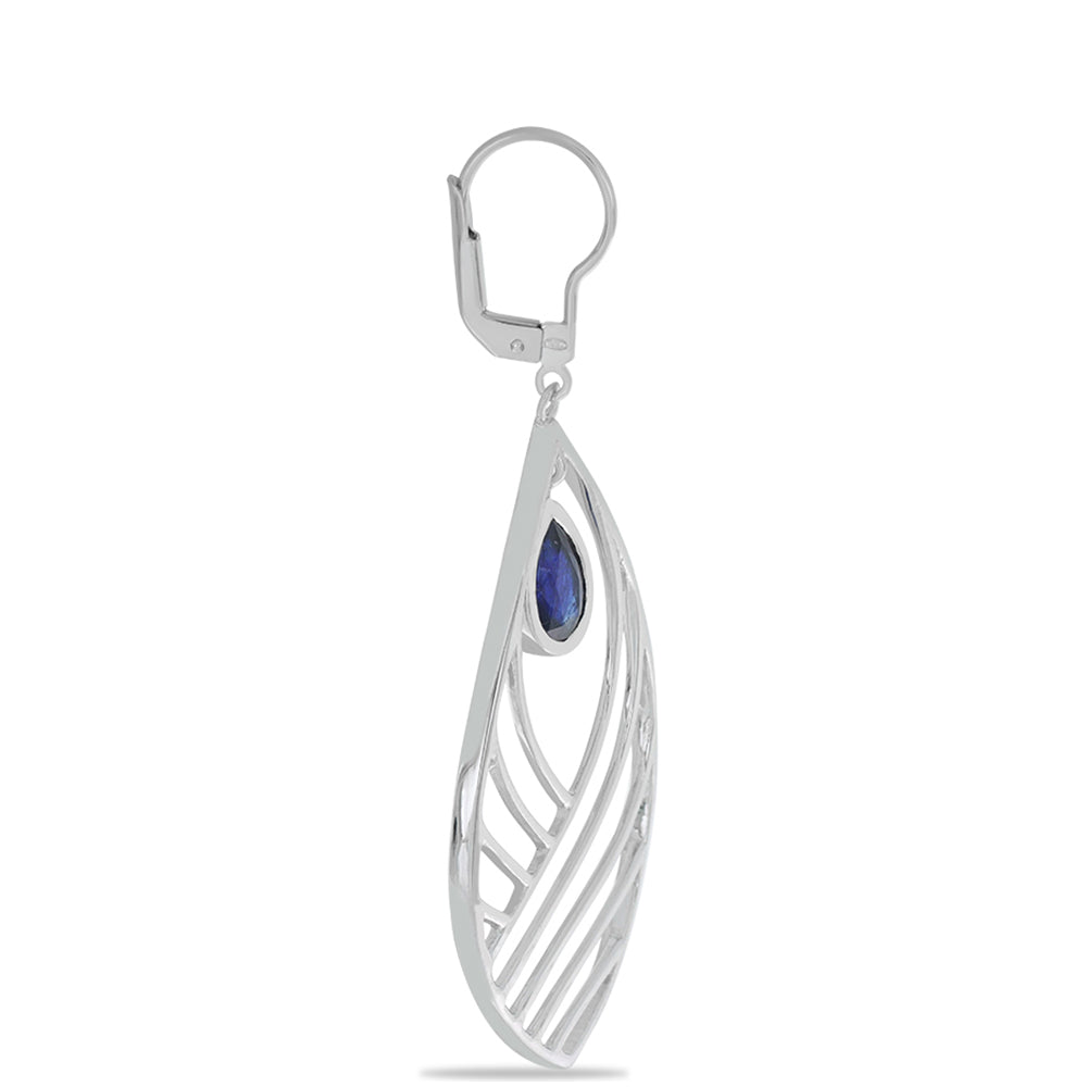 Silberohrringe mit australischem blauem Saphir