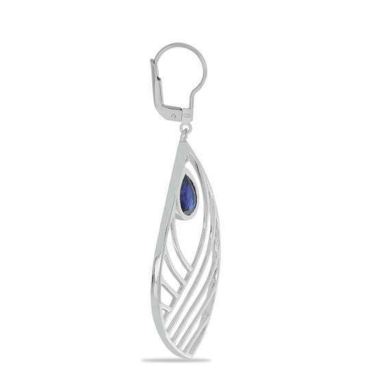 Silberohrringe mit australischem blauem Saphir