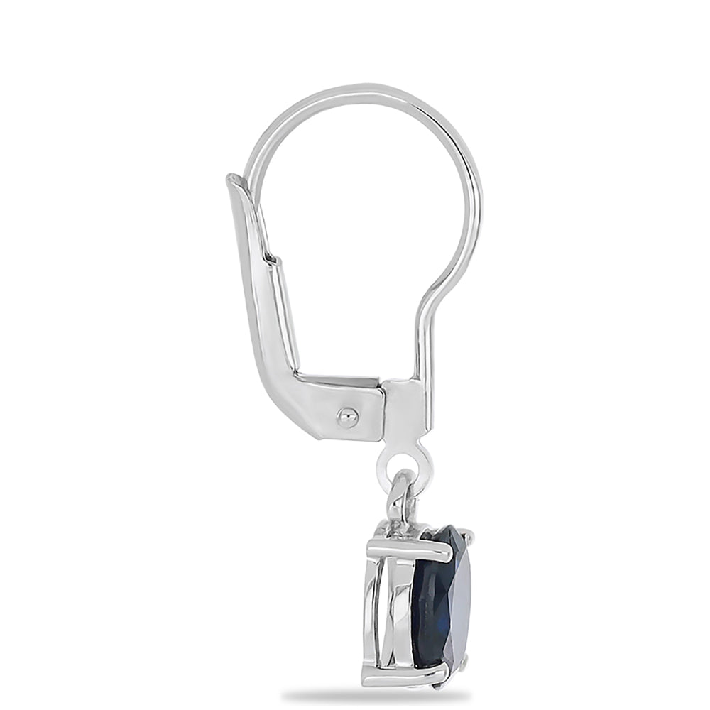 Silberohrringe mit australischem blauem Saphir 2 