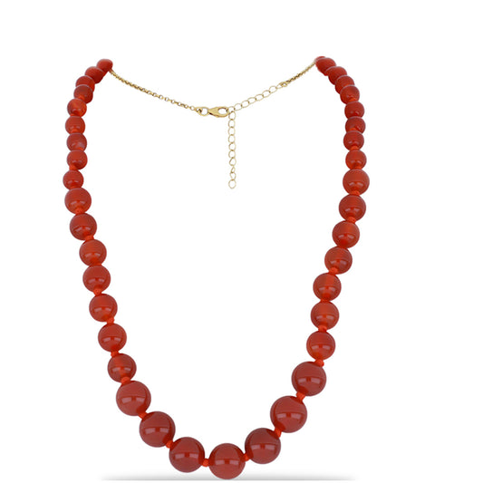 Goldplattierte Silberhalskette mit rotem Achat