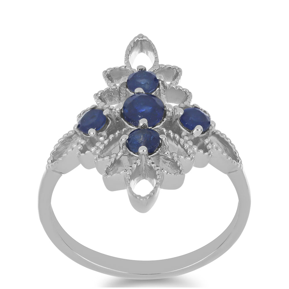 Silberring mit australischem blauem Saphir 3 
