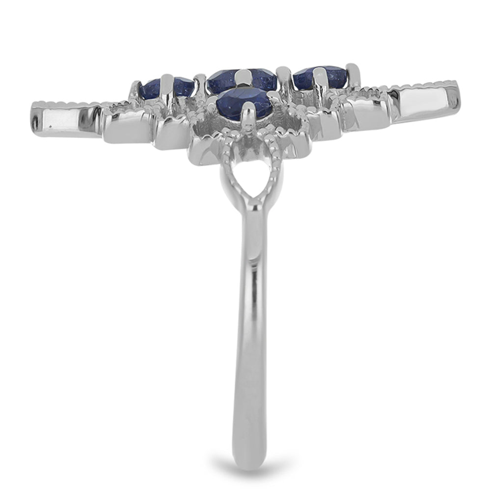 Silberring mit australischem blauem Saphir