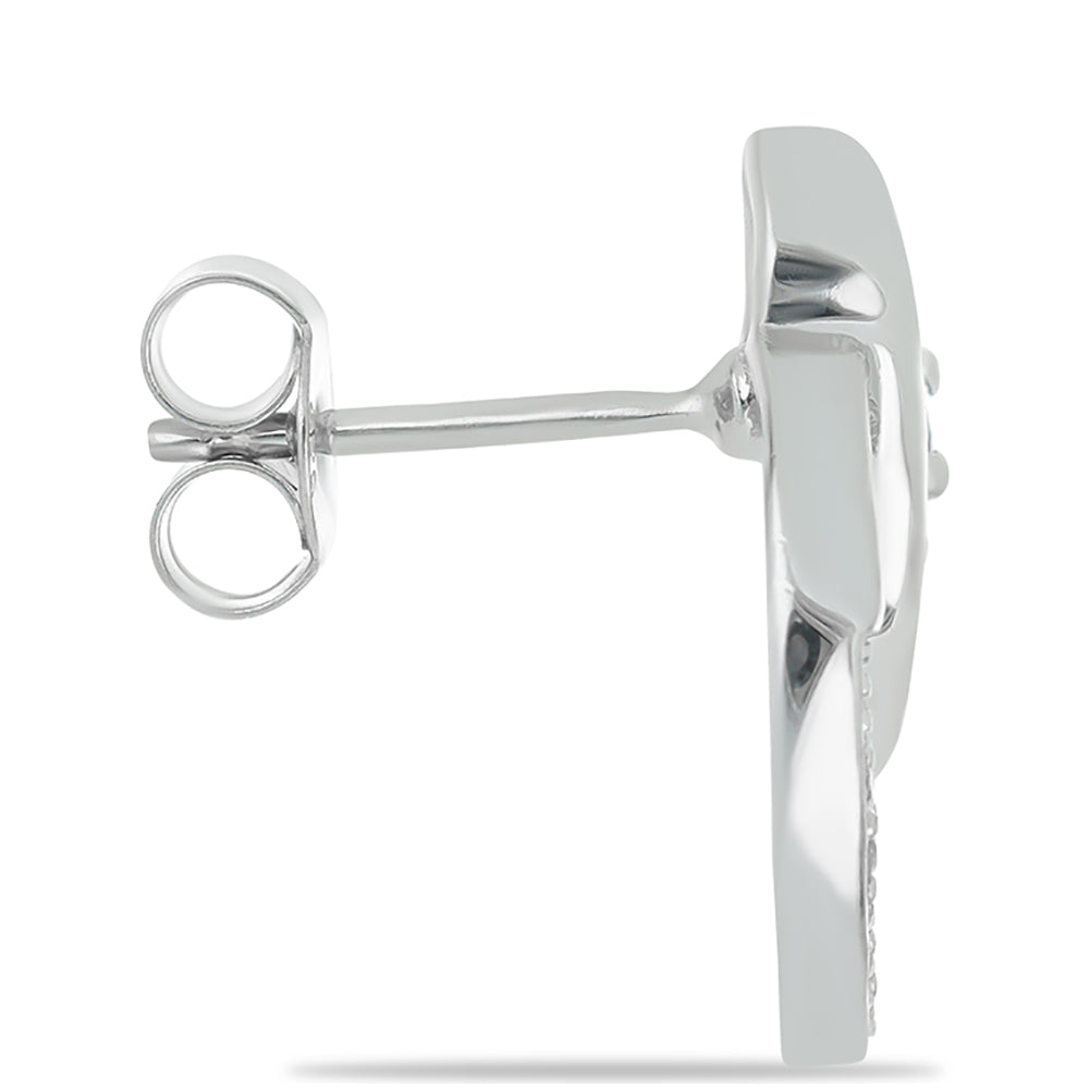 Silberohrringe mit australischem blauem Saphir und weißem Topas