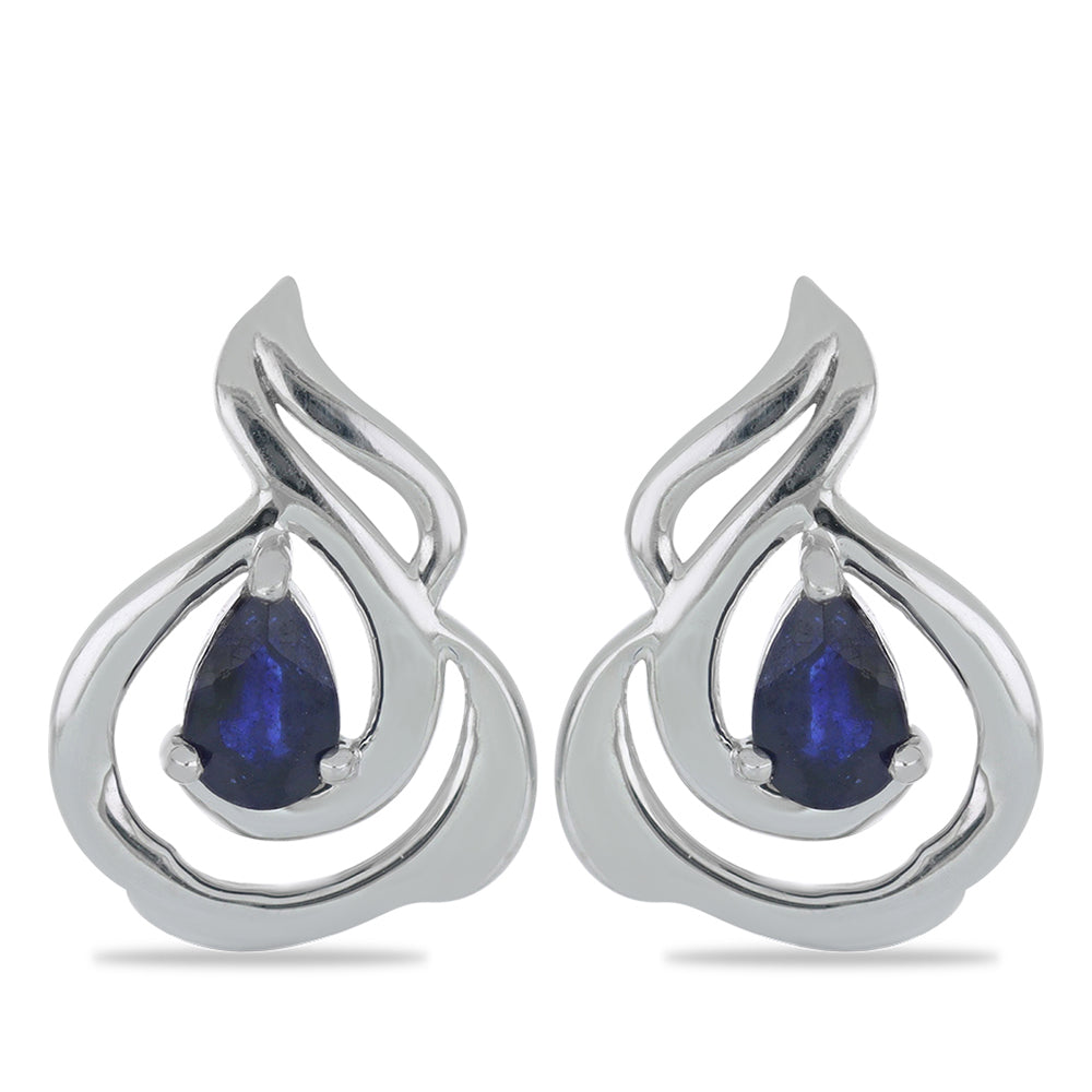 Silberohrringe mit australischem blauem Saphir 1 