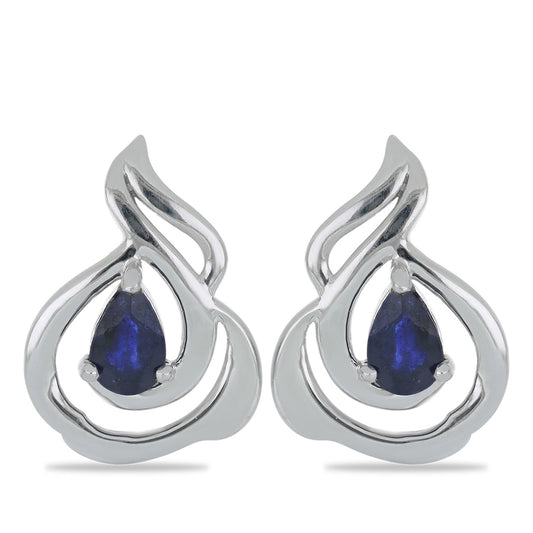 Silberohrringe mit australischem blauem Saphir