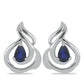 Silberohrringe mit australischem blauem Saphir
