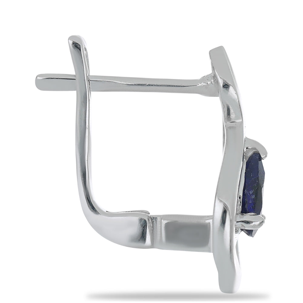 Silberohrringe mit australischem blauem Saphir 2 