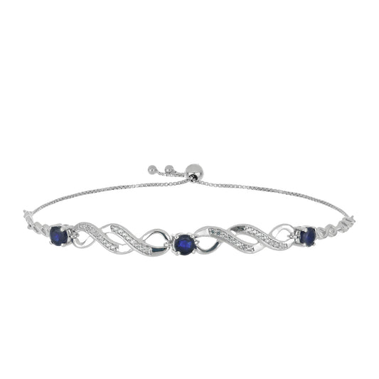 Silberarmband mit australischem blauem Saphir und weißem Topas
