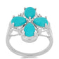 Silberring mit Dornröschen Türkis und weißem Topas