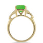 Goldplattierter Silberring mit grünem Jadeit und weißem Topas