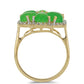 Goldplattierter Silberring mit grünem Jadeit und weißem Topas