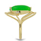 Goldplattierter Silberring mit grünem Jadeit und weißem Topas