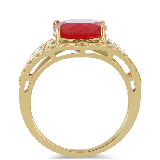 Goldplattierter Silberring mit rotem Achat