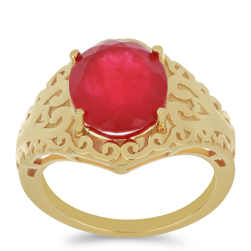 Goldplattierter Silberring mit rotem Achat