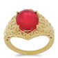 Goldplattierter Silberring mit rotem Achat