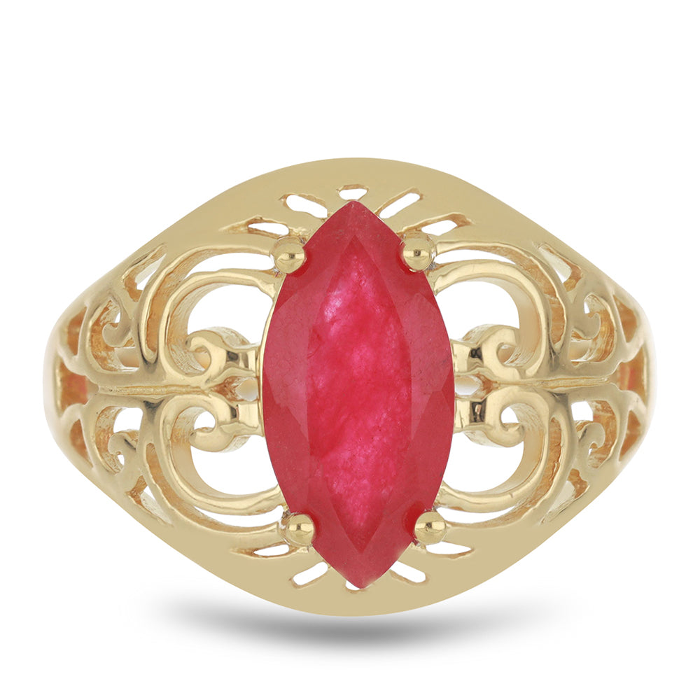 Goldplattierter Silberring mit rotem Achat 1 