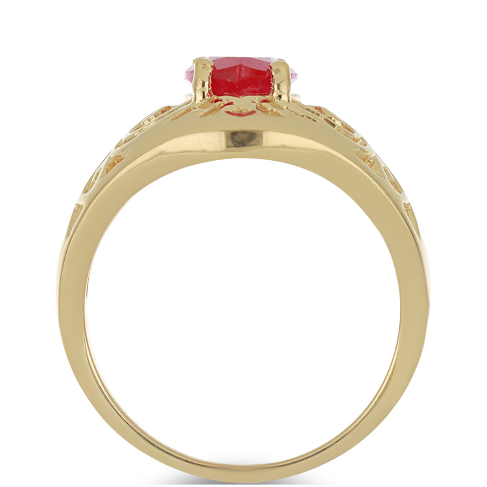 Goldplattierter Silberring mit rotem Achat 2 