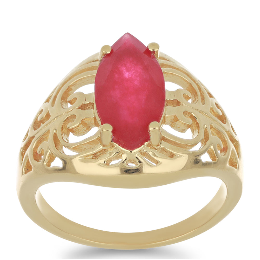 Goldplattierter Silberring mit rotem Achat