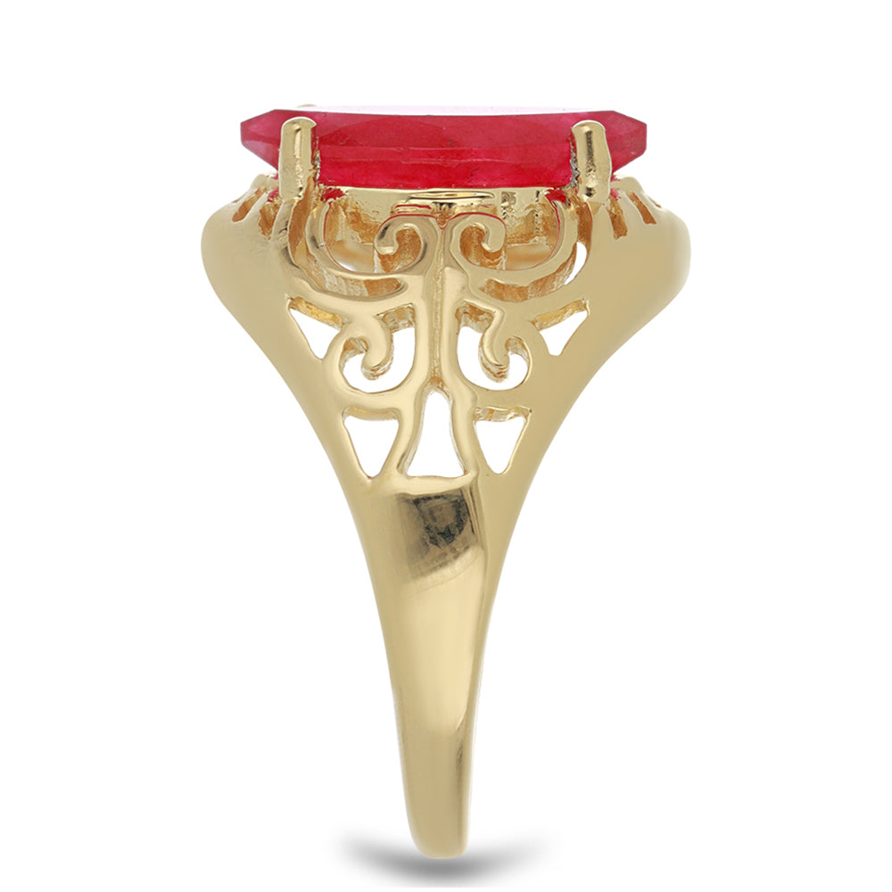 Goldplattierter Silberring mit rotem Achat 4 