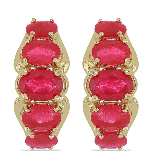 Goldplattierte Silberohrringe mit rotem Achat