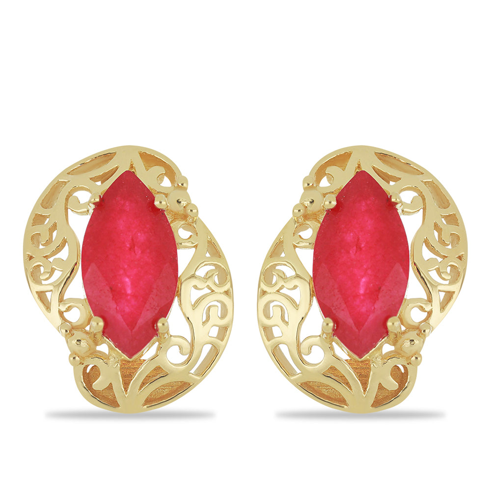Goldplattierte Silberohrringe mit rotem Achat 1 