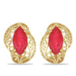 Goldplattierte Silberohrringe mit rotem Achat