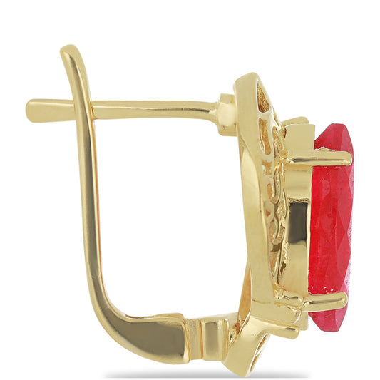 Goldplattierte Silberohrringe mit rotem Achat