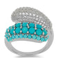 Silberring mit Dornröschen Türkis und weißem Topas