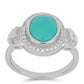 Silberring mit Dornröschen Türkis und weißem Topas