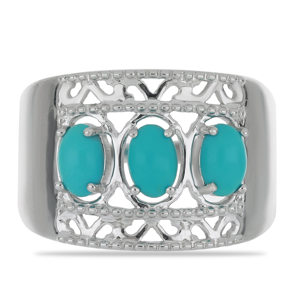Silberring mit Dornröschen Türkis