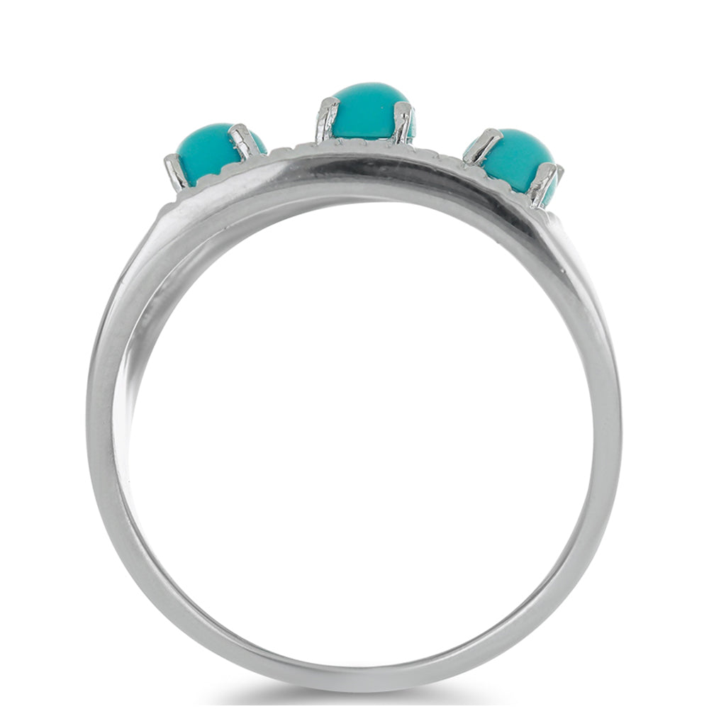 Silberring mit Dornröschen Türkis