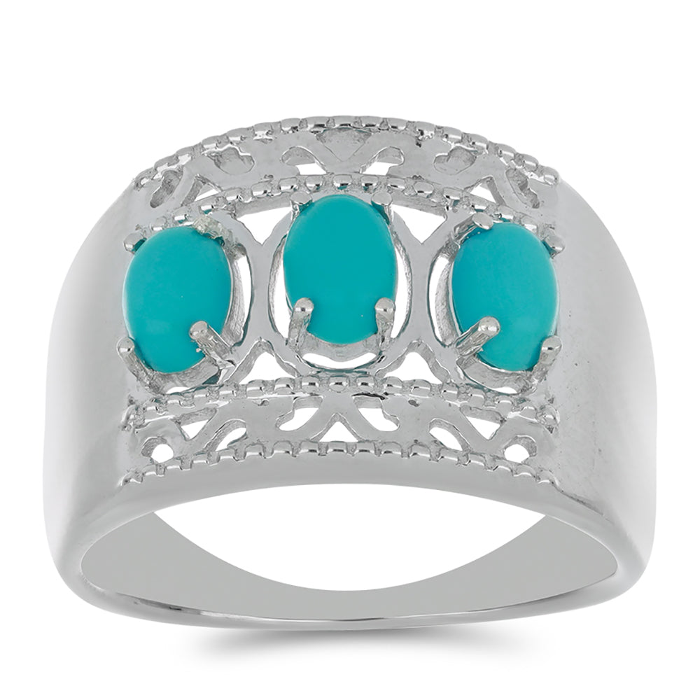 Silberring mit Dornröschen Türkis 3 