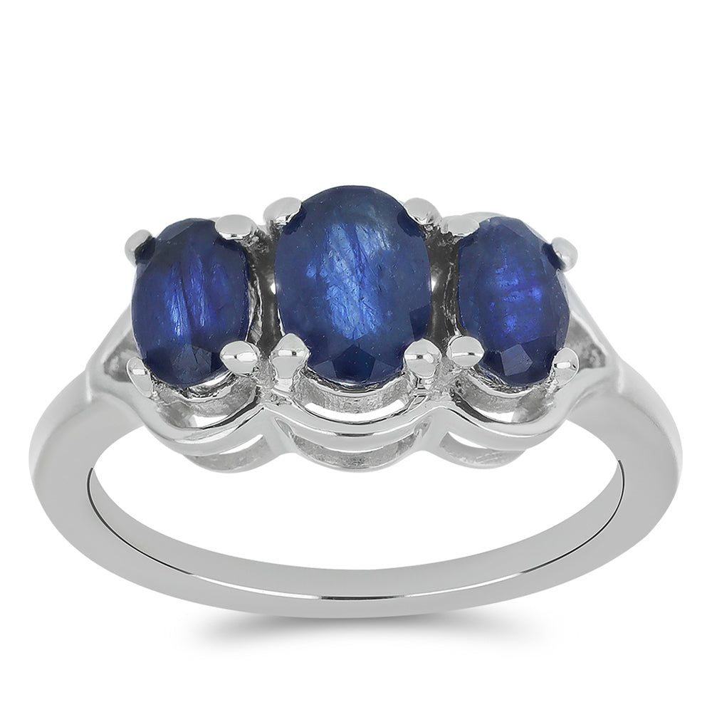 Silberring mit australischem blauem Saphir