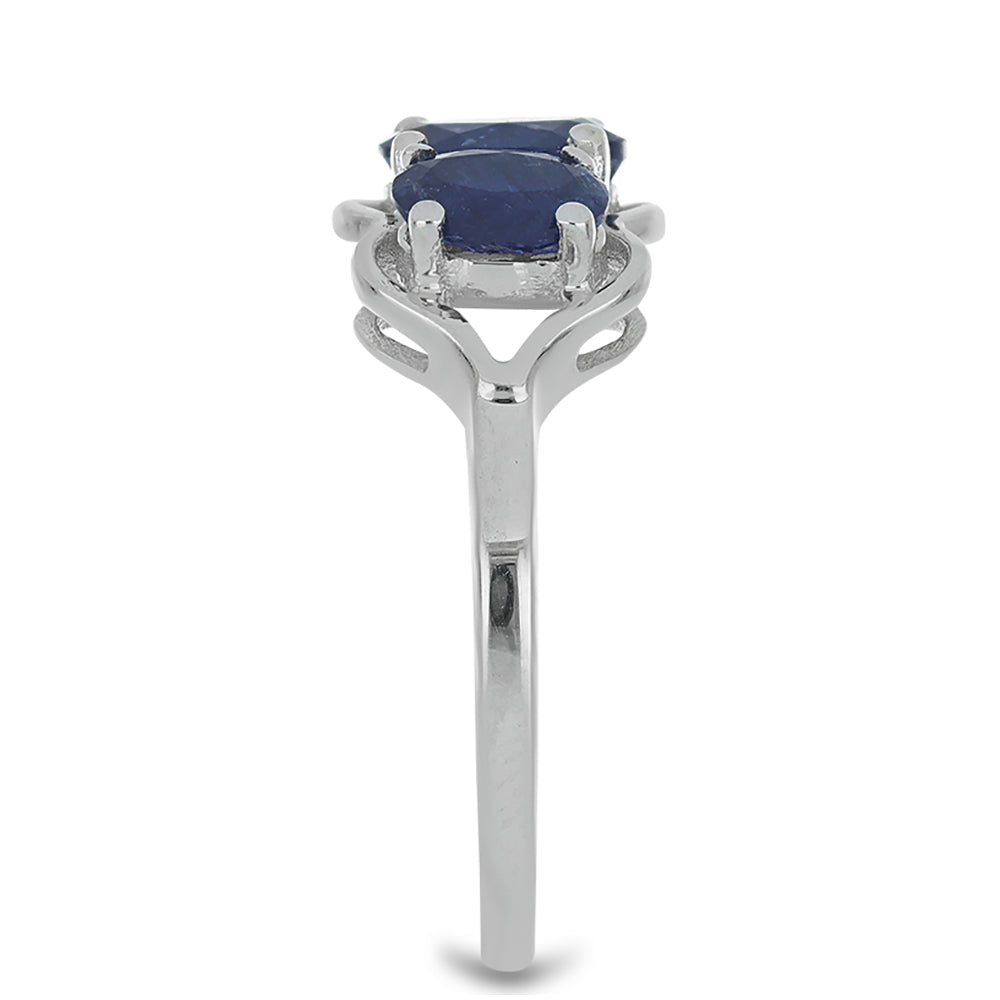 Silberring mit australischem blauem Saphir 4 