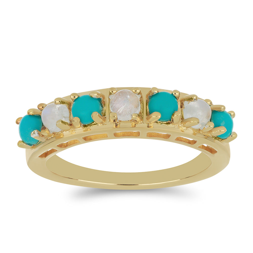 Goldplattierter Silberring mit Dornröschen Türkis 3 