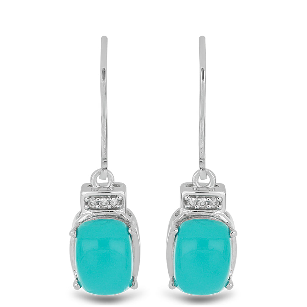 Silberohrringe mit Dornröschen Türkis und weißem Topas