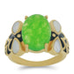 Goldplattierter Silberring mit grünem Jadeit