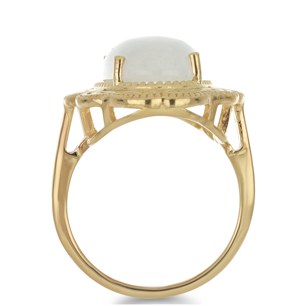 Goldplattierter Silberring mit Regenbogenmondstein