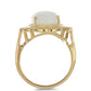 Goldplattierter Silberring mit Regenbogenmondstein