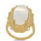 Goldplattierter Silberring mit Regenbogenmondstein
